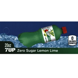 DS427UPZ20 - 7 UP Zero Sugar Label (20oz Bottle with Calorie) - 1 3/4" x 3 19/32"