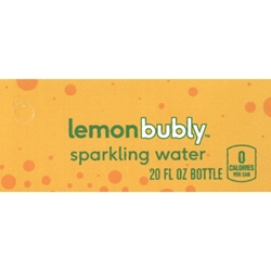 DS42BLE20 - Bubly Sparkling Water Lemon Label (20oz Bottle with Calorie) - 1 3/4" x 3 19/32"