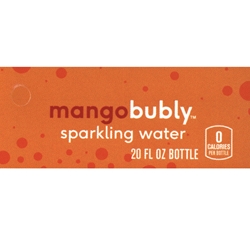 DS42BM20 - Bubly Sparkling Water Mango Label (20oz Bottle with Calorie) - 1 3/4" x 3 19/32"