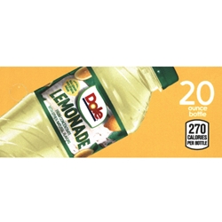 DS42DL20 - Dole Lemonade Label (20oz Bottle with Calorie) - 1 3/4" x 3 19/32"