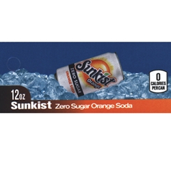 DS42SOZ12 - Sunkist Orange Zero Label (12oz Can with Calorie) - 1 3/4" x 3 19/32"