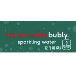 DS42BW12 - Bubly Sparkling Water Watermelon Label (12oz Can with Calorie) - 1 3/4" x 3 19/32"