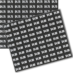 D1127639-10 - Vendo Vue Price Labels- $4.00-$4.75