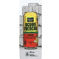 DS33MMAFM16 - Royal Chameleon Minute Maid Aguas Frescas Mango Label (16oz Can with Calorie) - 3 5/8" x 10"