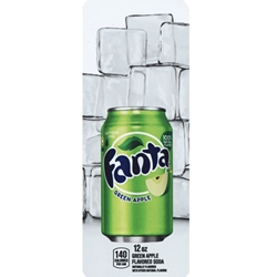 DS33FGA12 - Royal Chameleon Fanta Green Apple Label (12oz Can W/Calorie) - 3 5/8" X 10"