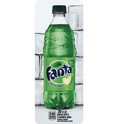 DS33FFP20 - Royal Chameleon Fanta Green Apple Label (20oz Bottle with Calorie) - 3 5/8" x 10"