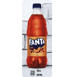 DS33FP20 - Royal Chameleon Fanta Peach Label (20oz Bottle with Calorie) - 3 5/8" x 10"