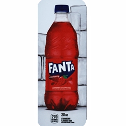 DS33FS20 - Royal Chameleon Fanta Strawberry Label (20oz Bottle with Calorie) - 3 5/8" x 10"