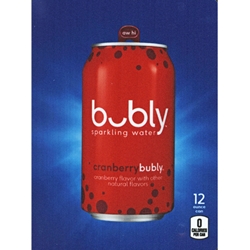 DS22BCR12 - D.N. HVV Bubly Sparkling Cranberry Water Label (12oz Can with Calorie) - 5 5/16" x 7 13/16"