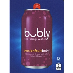 DS22BPA12 - D.N. HVV Bubly Sparkling Passionfruit Water Label (12oz Can with Calorie) - 5 5/16" x 7 13/16"