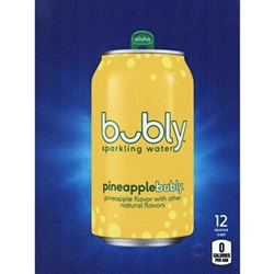 DS22BPI12 - D.N. HVV Bubly Sparkling Pineapple Water Label (12oz Can with Calorie) - 5 5/16" x 7 13/16"