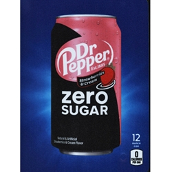 DS22DRPSCZ12 - D.N. HVV Dr. Pepper Strawberries & Cream Zero Sugar Label (12oz Can with Calorie) - 5 5/16" x 7 13/16"