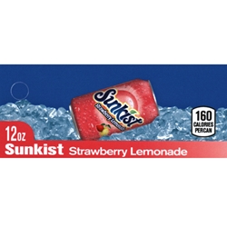 DS42SSL12 - Sunkist Strawberry Lemonade Label (12oz Can with Calorie) - 1 3/4" x 3 19/32"