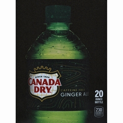 DS22CDGA20 - D.N. HVV Canada Dry Ginger Ale Label (20oz Bottle with Calorie) - 5 5/16" x 7 13/16"