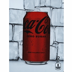 DS22CZ12 - D.N. HVV Coca-Cola Zero Label (12oz Can with Calorie) - 5 5/16" x 7 13/16"