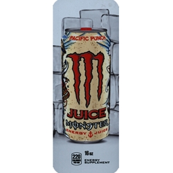 DS33MPAP16 - Royal Chameleon Monster Energy Pacific Punch Juice Label (16oz Can with Calorie) - 3 5/8" x 10"