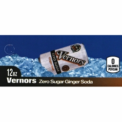 DS42VGSZS12 - Vernon's Zero Sugar Ginger Soda Label (12oz Can with Calorie) - 1 3/4" x 3 19/32"