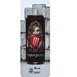 DS33MJBA16 - Royal Chameleon Monster Bad Apple Juice Label (16 oz Can with Calorie) - 3 5/8" x 10"