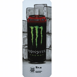 DS33MSS16 - Royal Chameleon Monster Strawberry Shot Label (16 oz Can with Calorie) - 3 5/8" x 10"