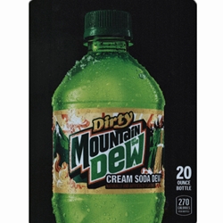 DS22MDDCS20 - D.N. HVV Mt. Dew Dirty Cream Soda Label (20oz Bottle with Calorie) - 5 5/16" x 7 13/16"