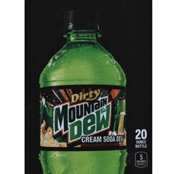 DS22MDZDCS20 - D.N. HVV Mt. Dew Dirty Cream Soda Zero Sugar Label (20oz Bottle with Calorie) - 5 5/16" x 7 13/16"