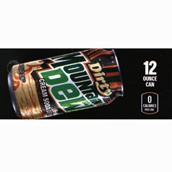DS42MDZDCS12 - Mt. Dew Dirty Cream Soda Zero Sugar Label (12oz Can with Calorie) - 1 3/4" x 3 19/32"