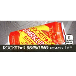 DS42RSP - Rockstar Sparkling Peach Label (16oz Can with Calorie) - 1 3/4" x 3 19/32"