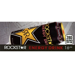 DS42RED1 - Rockstar Energy Drink Label (16oz Can with Calorie) - 1 3/4" x 3 19/32"